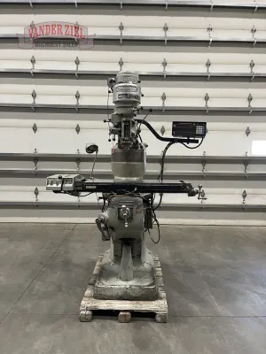 Bridgeport Step Pulley Vertical Knee Mill, 9” x 42” Table, 1 HP